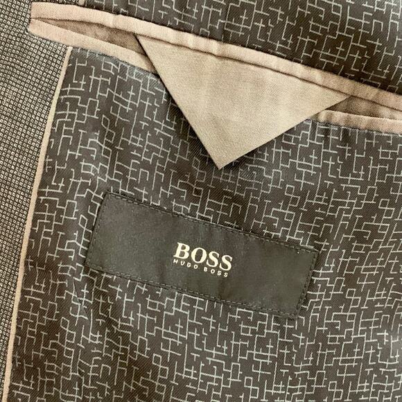 Boss Hugo Size 42L Men's Super 100 Sport Coat Blazer Jacket Gray Wool Business - Picture 8 of 12